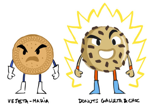 Donuts Dragonball Goku Vegeta Galleta & Choc Arte Final