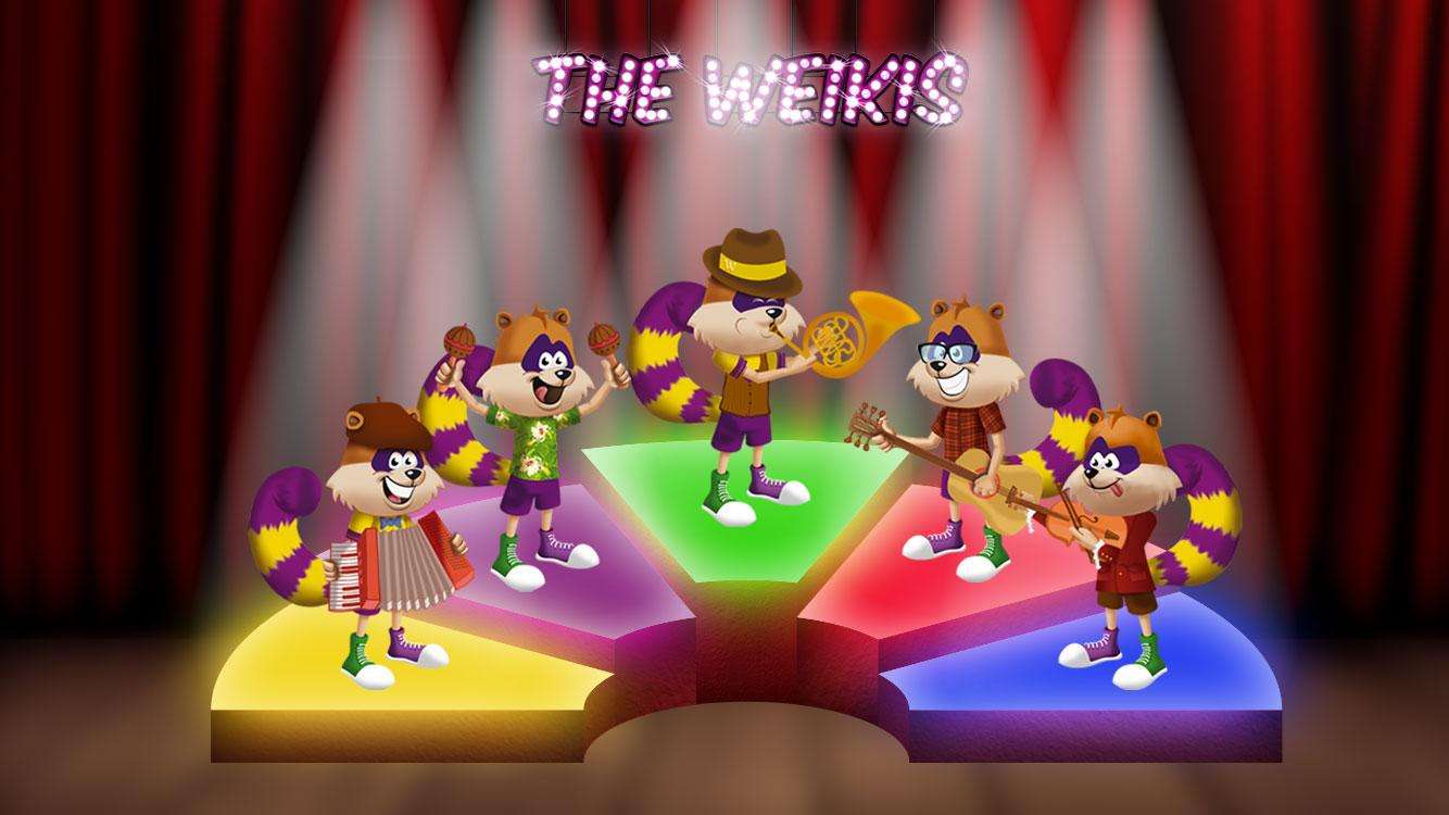 Mundo Weikis APP Juego Niños Música Instrumentos Simon